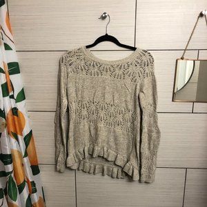 Cream Ruffle Sweater